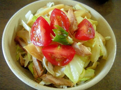 超カンタン！キャベツと焼き豚のマヨ炒め丼